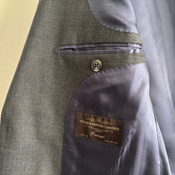 Suitsupply Grey Wool Suit Lazio Super 110s - 42 Long, Pants 36 x 32 - Picture 5 of 16